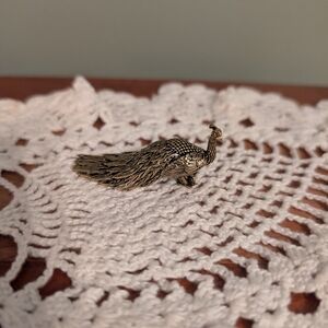 Brass Peacock Figurine Vintage Trinket